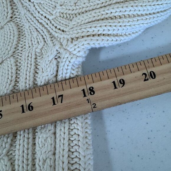 Chaps Ralph Lauren Women’s White Cable Sweater Size Large - Picture 6 of 8